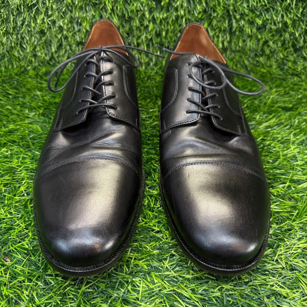 Johnston & Murphy Mens‎ 14M Cap Toe Oxford Dress Shoes Black Leather Classic